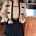 Knitted slim vest + cardigan jacket two-piece top