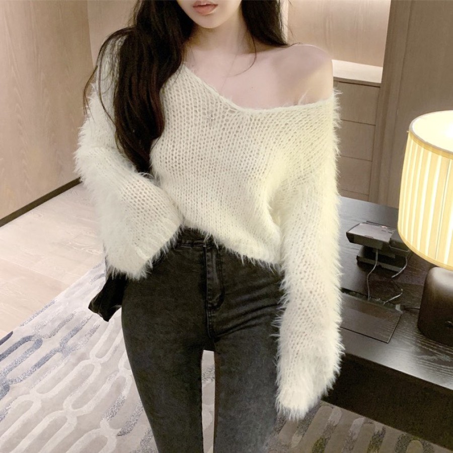 High quality plush knit loose top