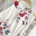 Off-shoulder pearl chain retro cheongsam