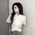 New Chinese style white irregular cheongsam top