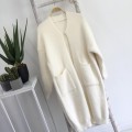 High quality plush knit mid-length jacket