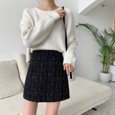 Black fragrant style pattern skirt