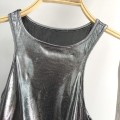 Silver three-dimensional rose slim-fitting vest