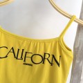 American yellow letter slim fit vest