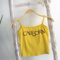 American yellow letter slim fit vest