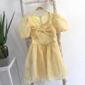 Puff sleeves mesh puffy princess dress