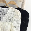 French hollow lace top