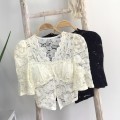 French hollow lace top