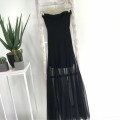 High-quality mesh slim-fit long dress