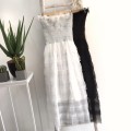 High quality white fur mesh skirt