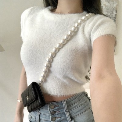 Knitted round neck crop top