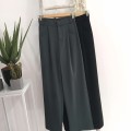 Black high waist wide leg suit trousers