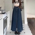 Retro  A-line denim skirt