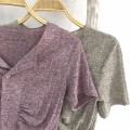 V-neck slim fit knit top