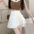 White irregular mesh skirt