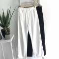 White loose straight denim trousers