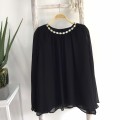 High quality diamond-studded chiffon cape top