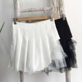 White irregular mesh skirt