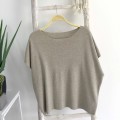 Oversize off-shoulder knit top