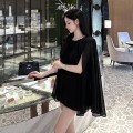 High quality diamond-studded chiffon cape top