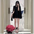 High quality diamond-studded chiffon cape top