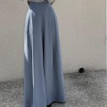 Blue chiffon wide-leg suit trousers