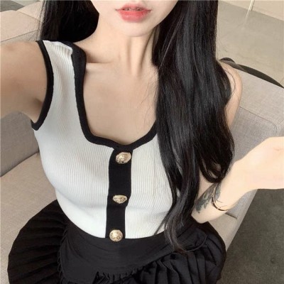 Knitted sleeveless top