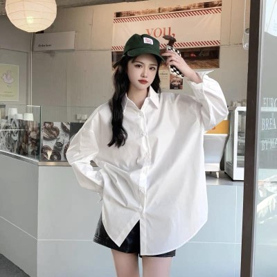 Polo collar irregular loose shirt