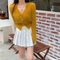 V-neck knitted jacket top