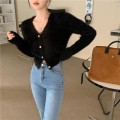 V-neck knitted jacket top