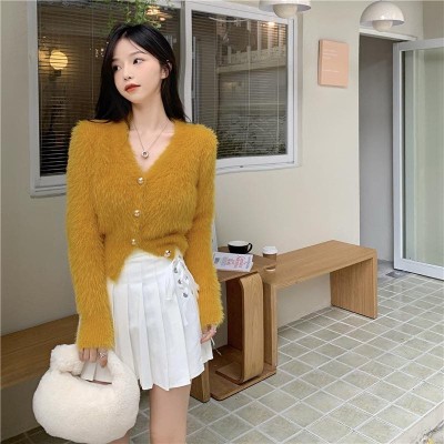 V-neck knitted jacket top