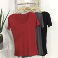 U-neck loose T-shirt