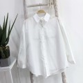 Polo collar irregular loose shirt