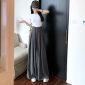 Grey high waist straight suit trousers