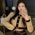 Chanel style knitted long-sleeved top