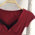 V-neck lace slim fit top