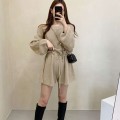 Knitted drawstring waist jumpsuit