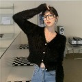 V-neck knitted jacket top