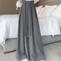 Grey high waist straight suit trousers