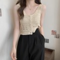 Hollow knit vest top