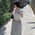 Simple slim-fit crop top