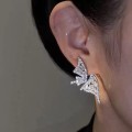 Two-piece design diamond butterfly earrings