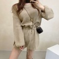 Knitted drawstring waist jumpsuit