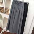 Grey high waist straight suit trousers