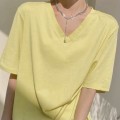 V-neck Oversize loose T-shirt