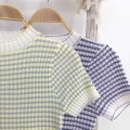 Striped knitted slim fit top