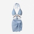 Mermaid Chain Bikini + Irregular Skirt Three-Piece Set