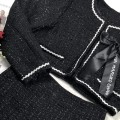 Chanel style top + high waist woolen shorts set