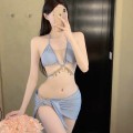 Mermaid Chain Bikini + Irregular Skirt Three-Piece Set