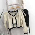 Knitted vest + cardigan jacket two-piece top